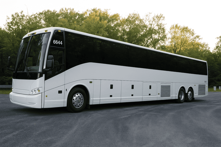 exterior of Charter Bus Rental Wylie coach bus